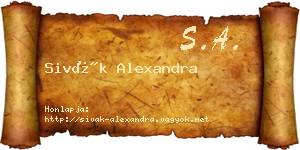 Sivák Alexandra névjegykártya