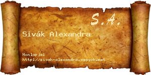 Sivák Alexandra névjegykártya